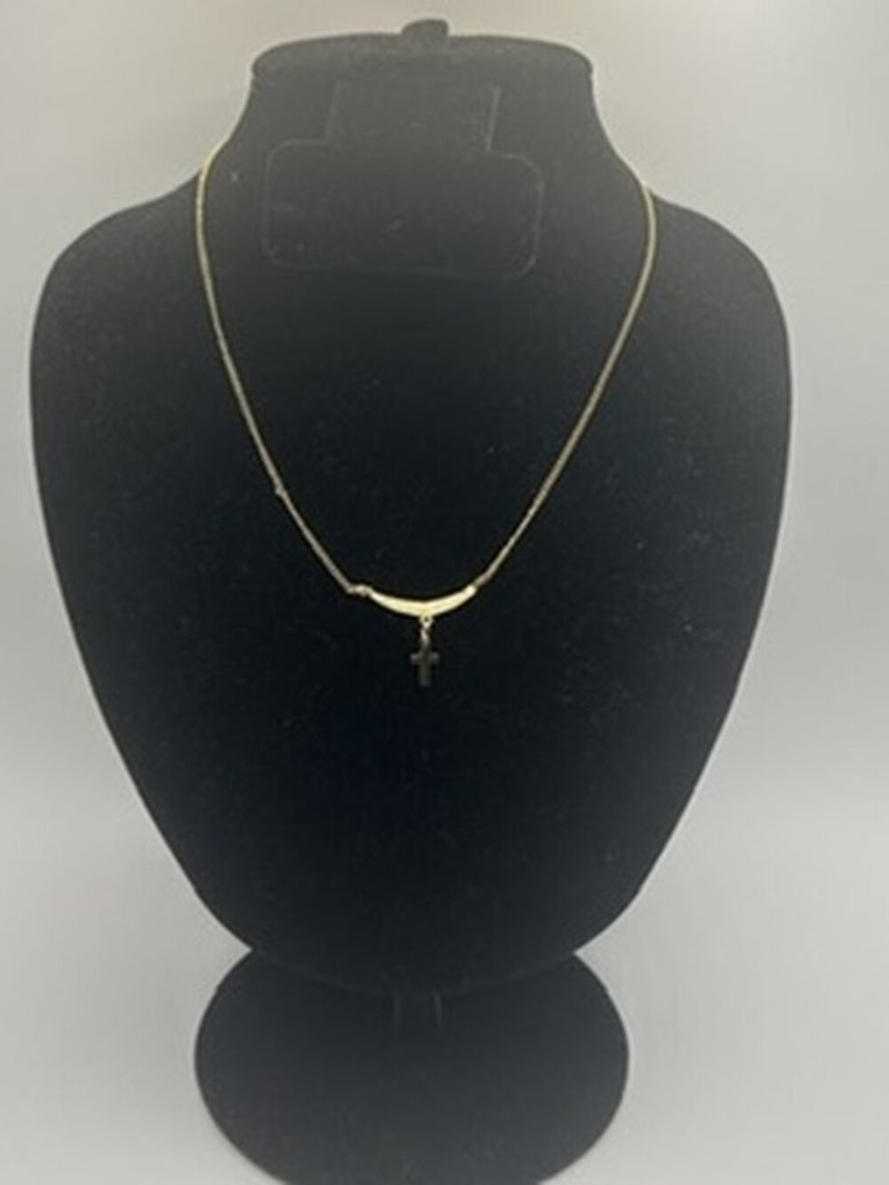 Womens Mini Cross Pendant Real Gold Dainty Necklace Plated Stainless Steel New